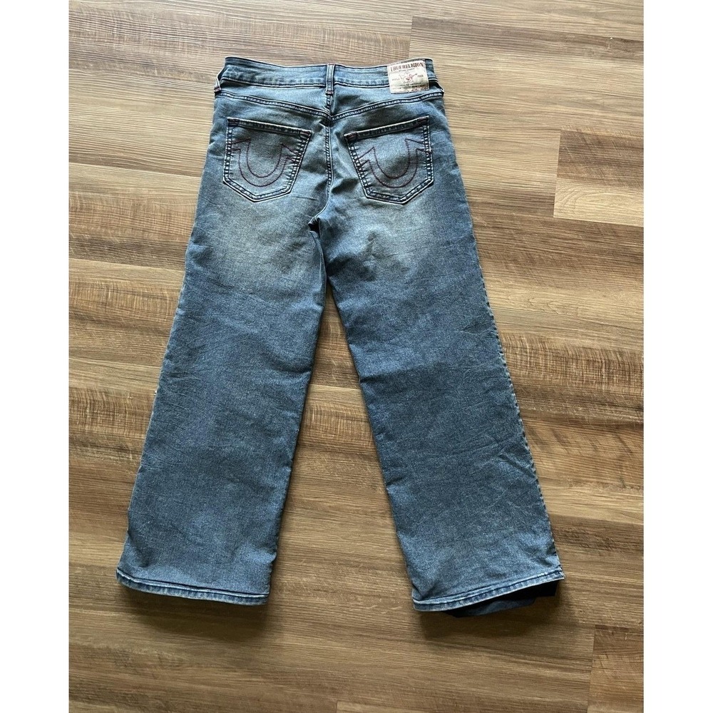 True Religion Women's Straight Leg Jeans in Medium Blue